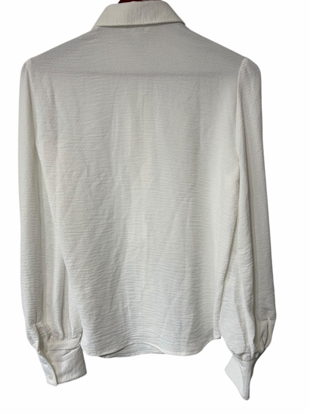 Max Studio White Ruffle-Front Button Down Blouse - Picture 3 of 5